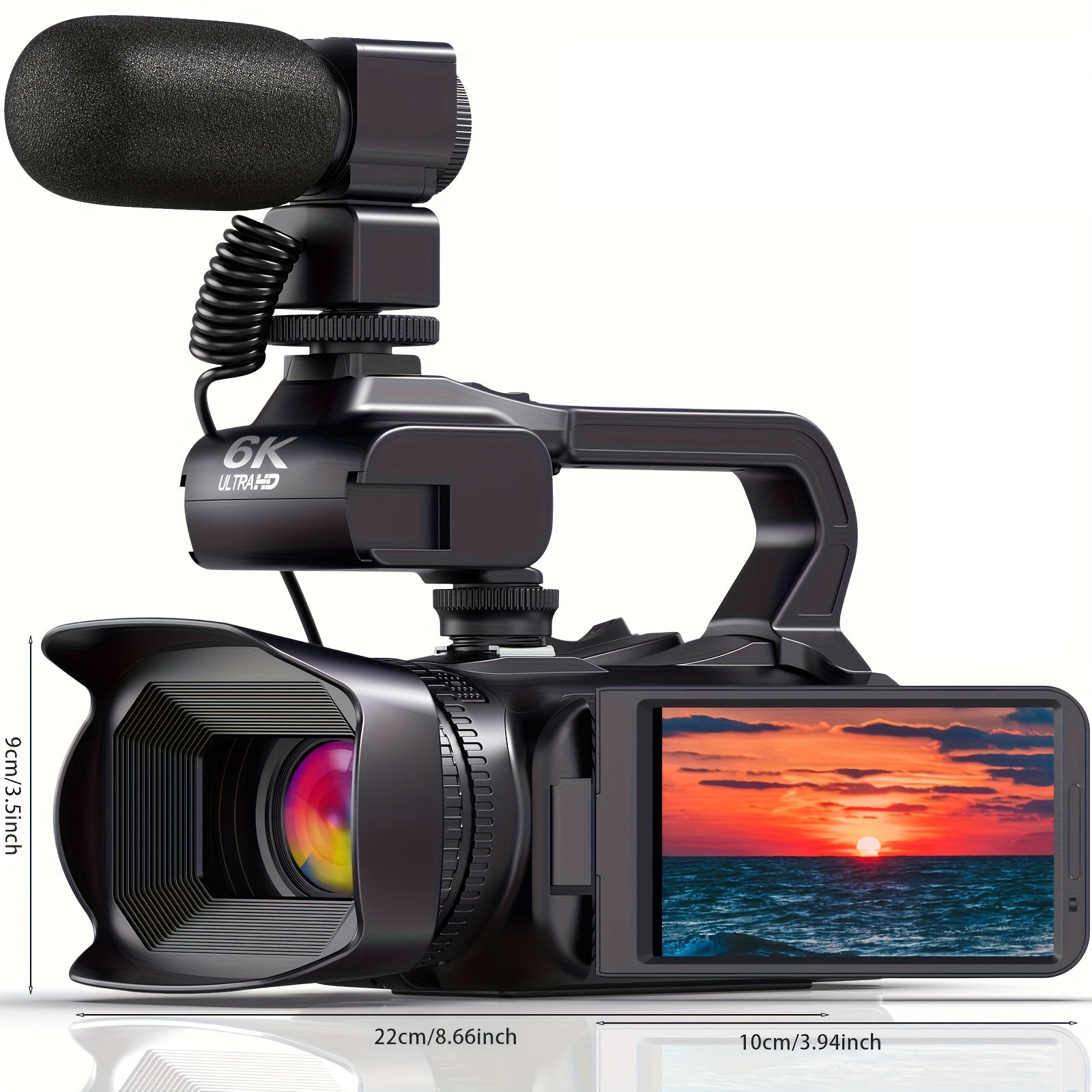6K Ultra HD Video Camera Camcorder with 18X Zoom, IR Night Vision, 4.0" Touch Screen, WiFi, Microphone, 64GB SD Card, Remote Control & Charger - Perfect for Vlogging & Filming, Vlogging Camera | Touch Screen Camera | Highreso Lootquake LLC