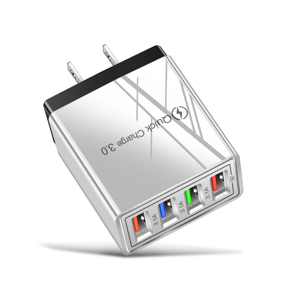 USB Charger Quick Charge 3.0 4 Phone Adapter For Tablet Portable Wall Mobile Charger Fast Charger Pi-Mart