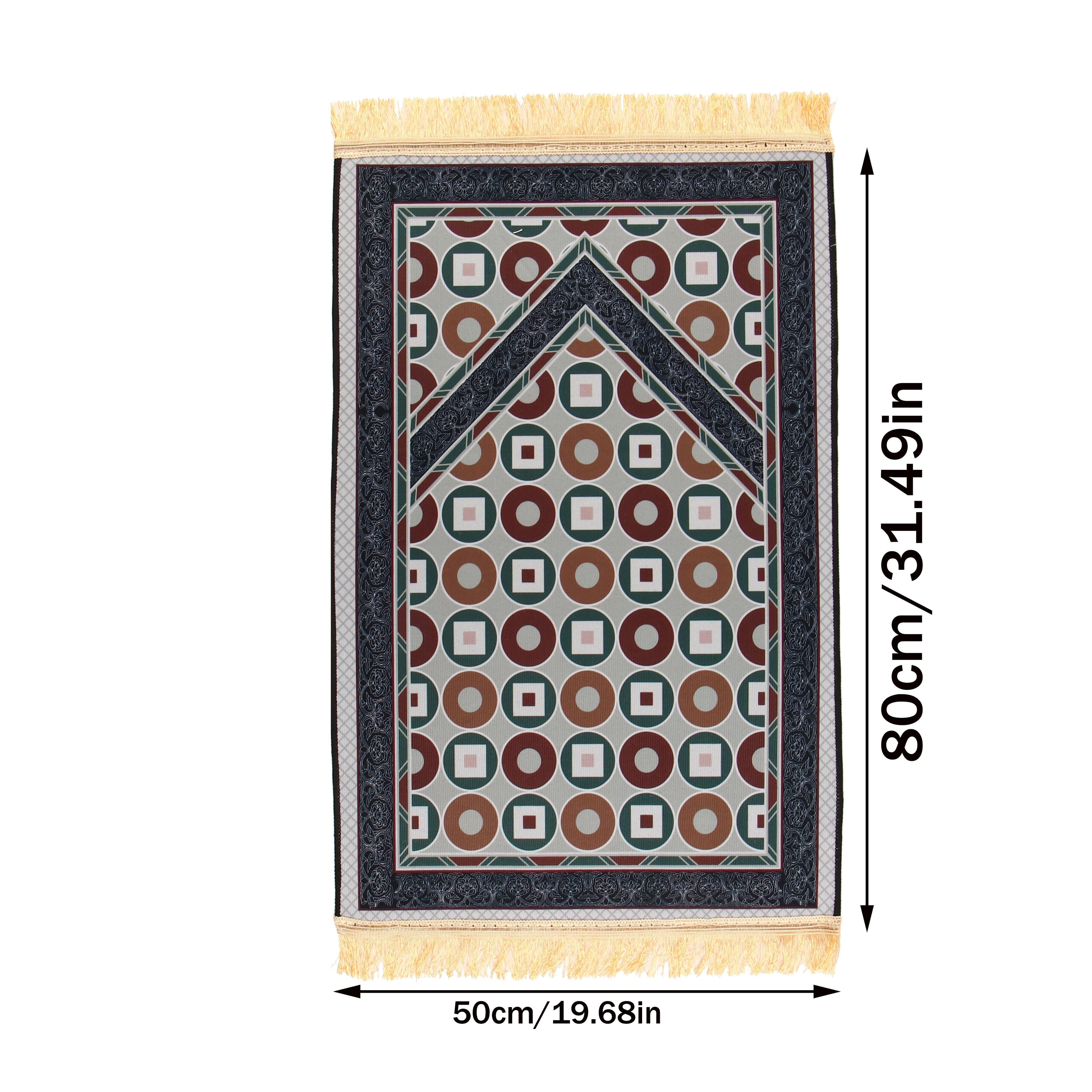 1pc Luxury Muslim Prayer Mat, Non-Slip Printed Islamic Kabah, Soft Worship Cushion, Meditation Rug, Pilgrimage Blanket, Islamic Prayer Carpet, Ideal Islamic Gift Lootquake LLC