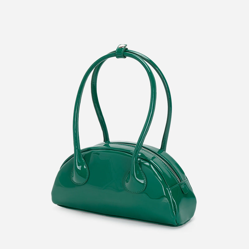 Half-round Shoulder Bag Is Versatile And Bright Face Long Handle Handbag Pi-Mart