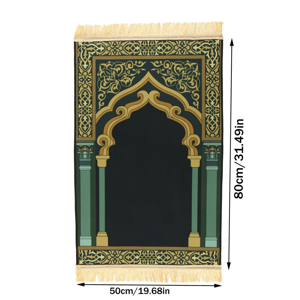 1pc Luxury Muslim Prayer Mat, Non-Slip Printed Islamic Kabah, Soft Worship Cushion, Meditation Rug, Pilgrimage Blanket, Islamic Prayer Carpet, Ideal Islamic Gift Lootquake LLC