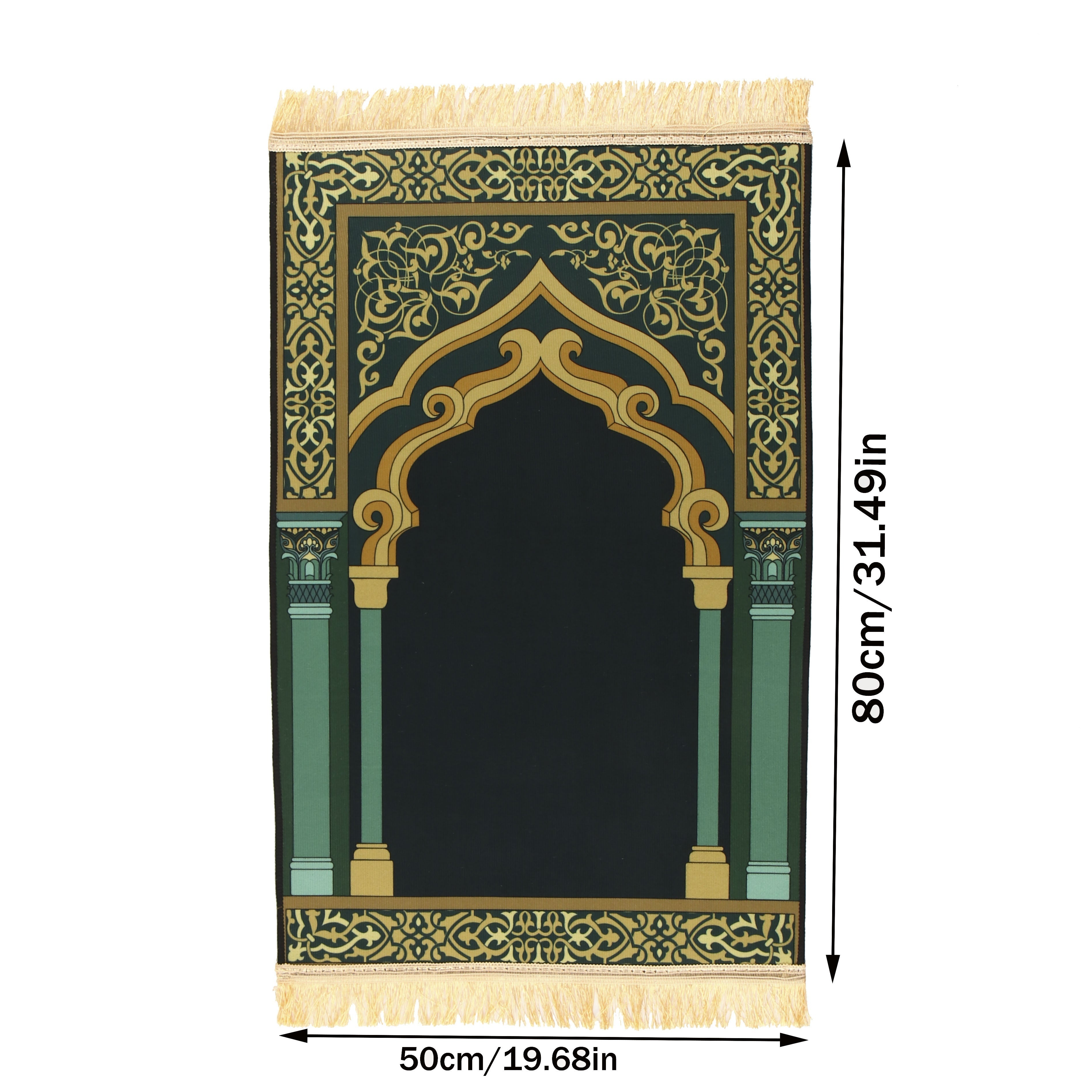 1pc Luxury Muslim Prayer Mat, Non-Slip Printed Islamic Kabah, Soft Worship Cushion, Meditation Rug, Pilgrimage Blanket, Islamic Prayer Carpet, Ideal Islamic Gift Lootquake LLC
