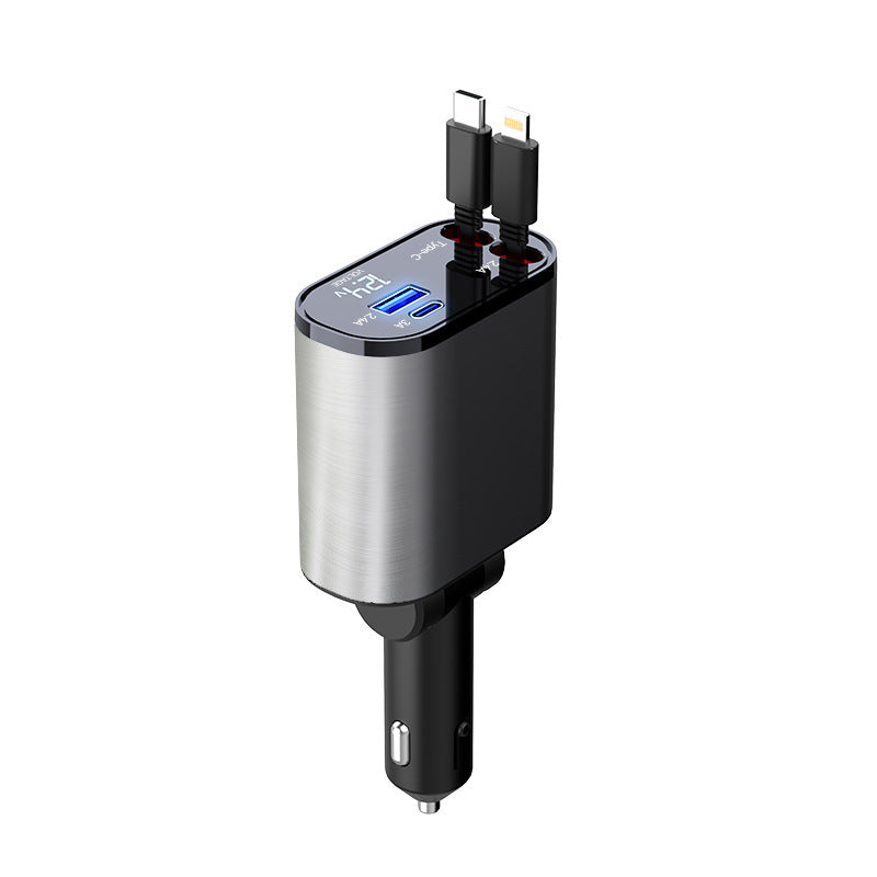 Metal Car Charger 100W Super Fast Charging Car Cigarette Lighter USB And TYPE-C Adapter Pi-Mart