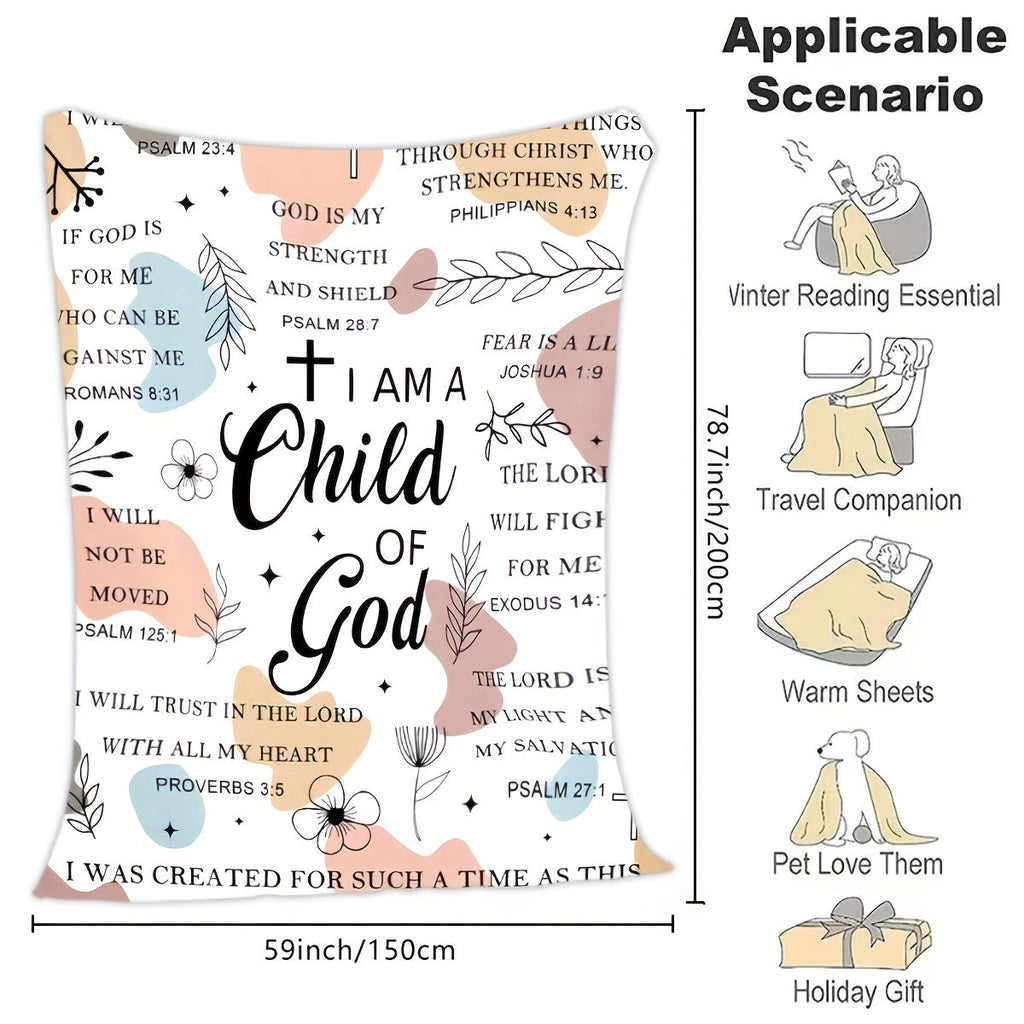 Women Gifts - I Am A Child Of God Blanket, Religious Gifts, Secret Sister Gifts For Women Inspiration Blanket Super Soft Flannel Blanket Lootquake LLC