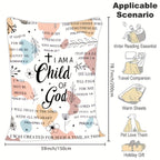 Women Gifts - I Am A Child Of God Blanket, Religious Gifts, Secret Sister Gifts For Women Inspiration Blanket Super Soft Flannel Blanket Lootquake LLC