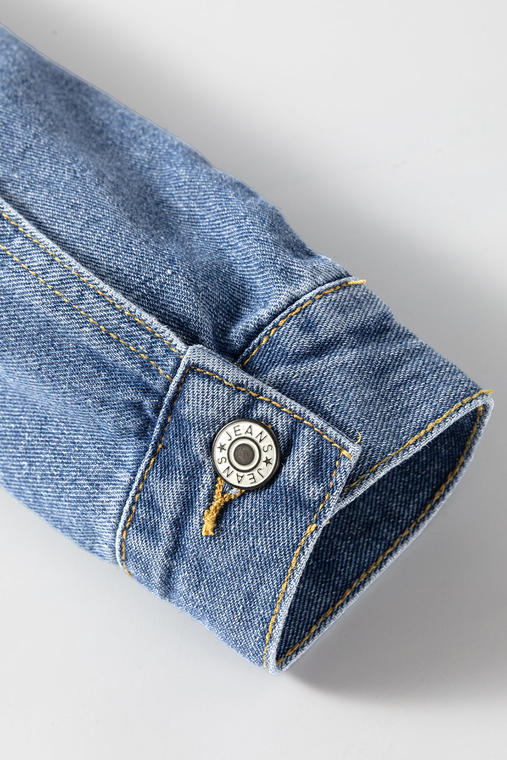 Light Blue Washed Oversize Pocketed Denim Jacket Lootquake LLC