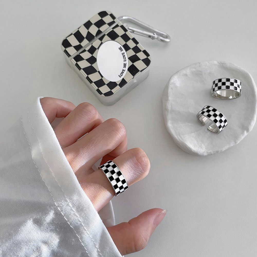 Vintage Grid Enamel Drip Oil Ring Pi-Mart