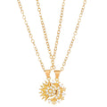 2pcs Necklace Sun And Moon Magnetic Pendant Clavicle Chain Necklace For Couple Lovers Pi-Mart