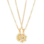 Sun And Moon Couple Projection Necklace Magnetic Pendant Clavicle Chain