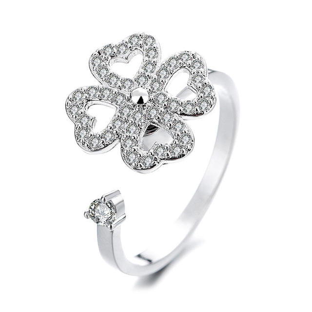 Rotating Four-Leaf Ring - SJB-DIAMOND ELITES