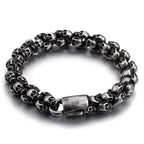 Men's Skull Ghost Head Vintage Stainless Steel Bracelet Pi-Mart