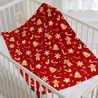 1pc Christmas Theme Blanket, Red Gingerbread Man Christmas Tree Blanket, Soft Warm Throw Blanket Nap Blanket For Couch Sofa Office Bed Camping Travel, Multi-purpose Gift Blanket For All Season Lootquake LLC