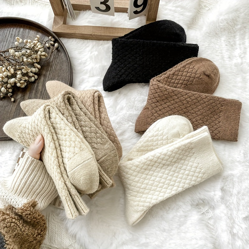 Women’s Plaid Fuzzy Socks - 6-Pair Value Pack | Comfortable, Stretchy, & Chic Mid-Tube Hosiery Lootquake LLC