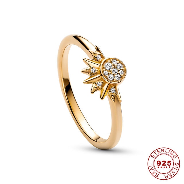 Celestial Blue Sparkling Moon And Sun Rings Pi-Mart