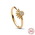 Celestial Blue Sparkling Moon And Sun Rings Pi-Mart