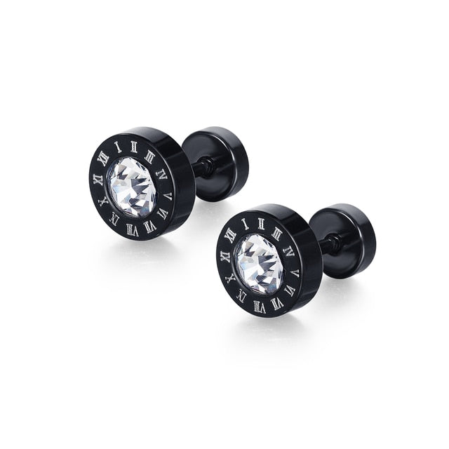 Small Black Punk Stud Earrings Pi-Mart