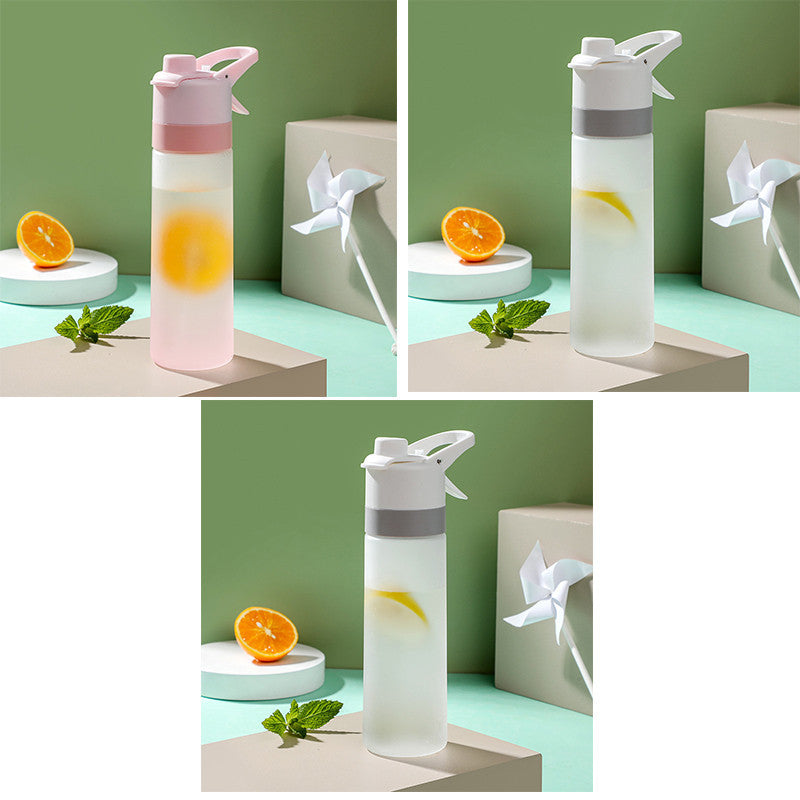 Spray Water Bottle For Girls Outdoor Sport Fitness Water Cup Large Capacity Spray Bottle Drinkware Travel Bottles Kitchen Gadgets Pi-Mart