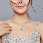 S925 Sterling Silver Blue Bear Necklace Lively And Cute Pi-Mart