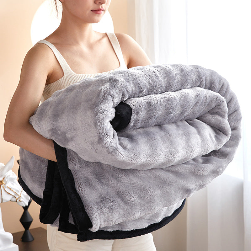 Double-sided Rabbit Plush Blanket Home Nap Office Blanket Pi-Mart