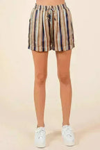 Mittoshop Drawstring Striped Satin Shorts