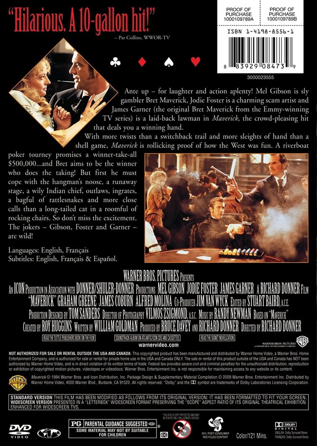 Maverick (DVD), Warner Bros., Western
