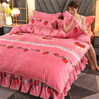 Printed Gold Mink Four-piece Bedding  Duvet Cover Pi-Mart