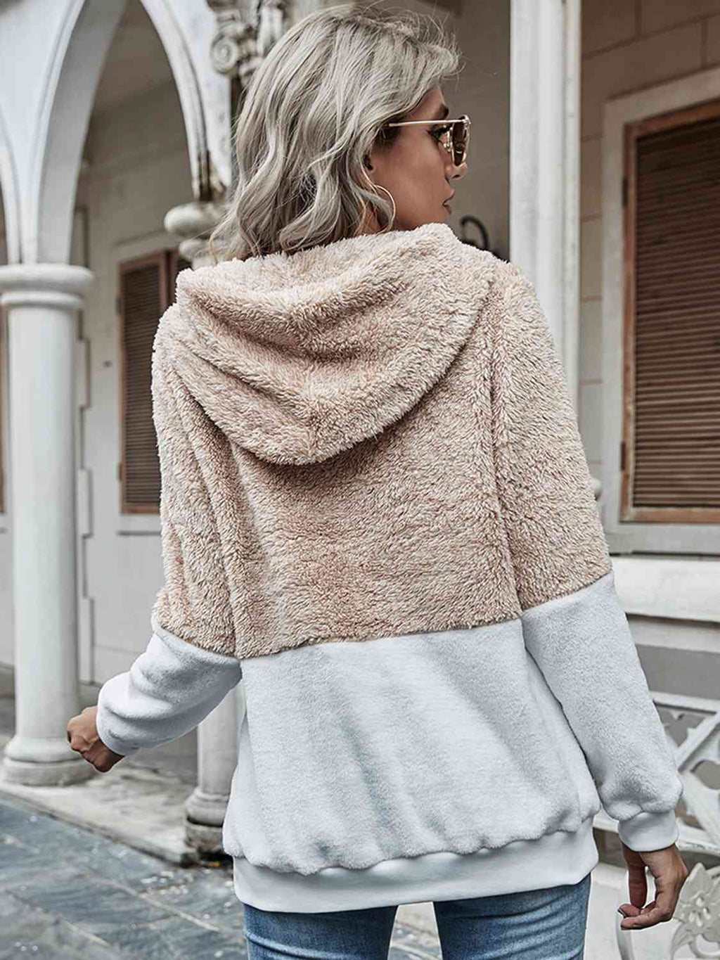 Contrast Drawstring Long Sleeve Hoodie Pi-Mart