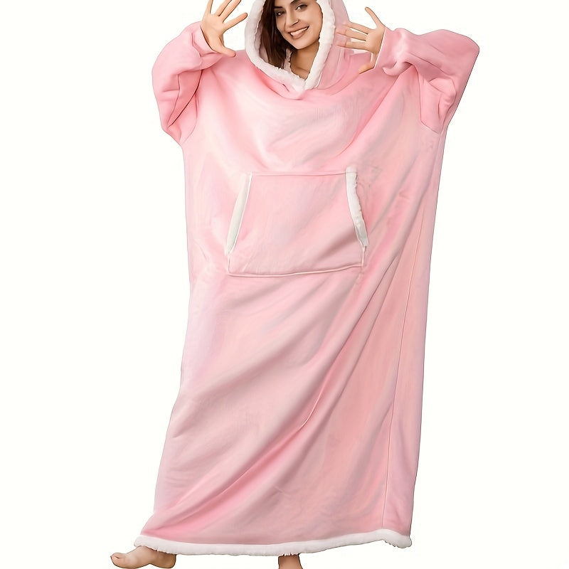 1pc Cozy Wearable Blanket Hoodie - Soft Sherpa Fleece, Huge Pockets, Adjustable Belt, Warm Winter Gift for Women, Men, Girlfriend, Mom - Perfect for Indoor Outdoor Activities Lootquake LLC