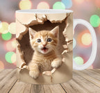 Cat Hollow Wall Ceramic Coffee Mug Pi-Mart