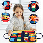 New Busy Book Children's Busy Board Dressing And Buttoning Learning Baby Early Education Preschool Sensory Learning Toy Pi-Mart