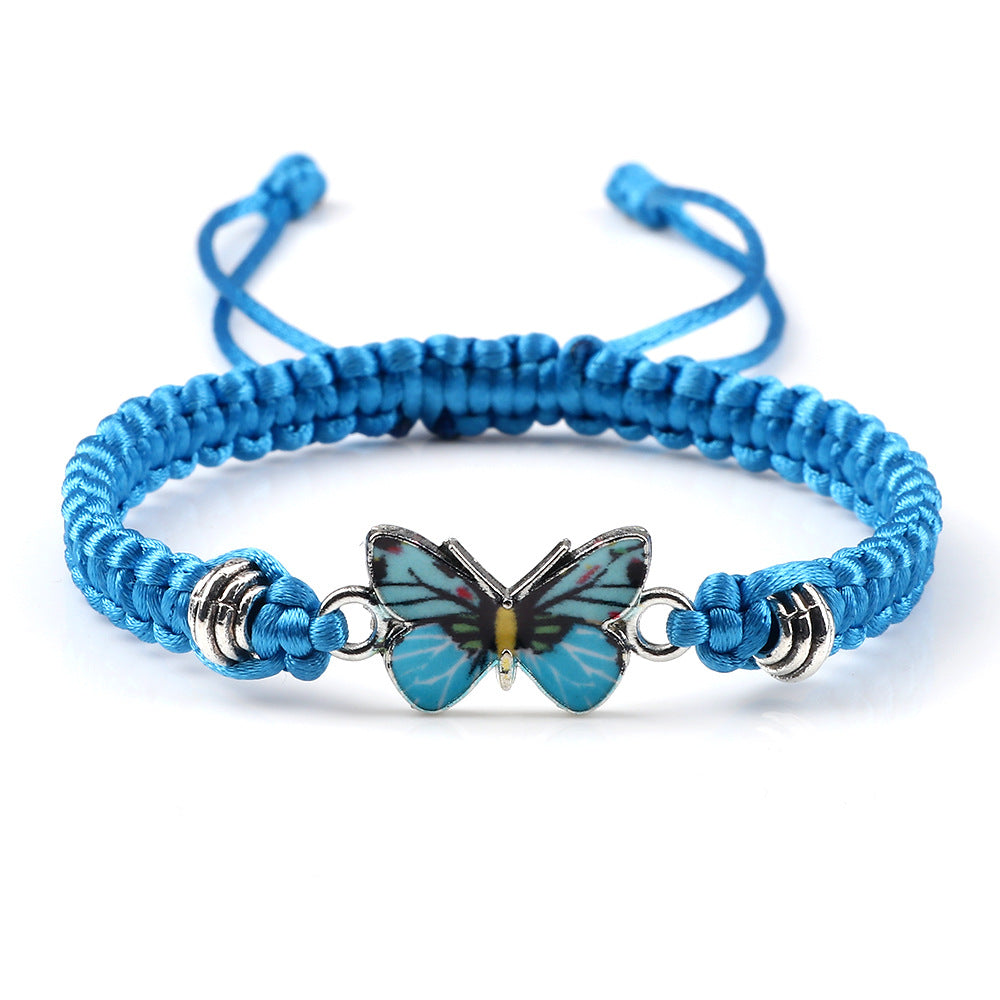 Couple Butterfly Buckle Braided Bracelet Pi-Mart