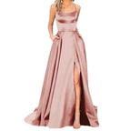 Solid Color Long Slimming And Shoulder Hollow Girlfriends Fashion Bridesmaid Party Dress - SJB-DIAMOND ELITES