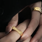 Irregular Texture Letter Open Ring Simple Bracelet