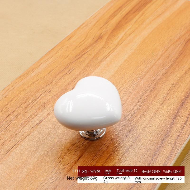 Wardrobe Drawer Cabinet Door Color Heart-shaped Ceramic Handle Pi-Mart