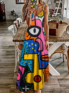 Spring And Summer Sling Women's Clothing Dress Digital Printing Lootquake LLC