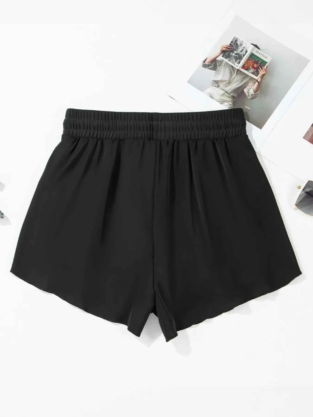 High Waisted Drawstring Swim Shorts THRIXINE