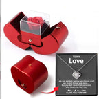Fashion Jewelry Box Red Apple Christmas Gift Necklace Eternal Rose For Girl Mother's Day Valentine's Day Gifts With Artificial Flower Rose Flower Jewelry Box Lootquake LLC