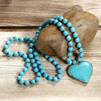 Vintage Ethnic Style Handmade Knotted Beaded Necklace Pi-Mart