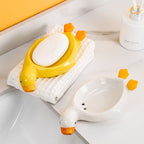 Small Yellow Duck Creative Ceramic Drain Soap Box Pi-Mart