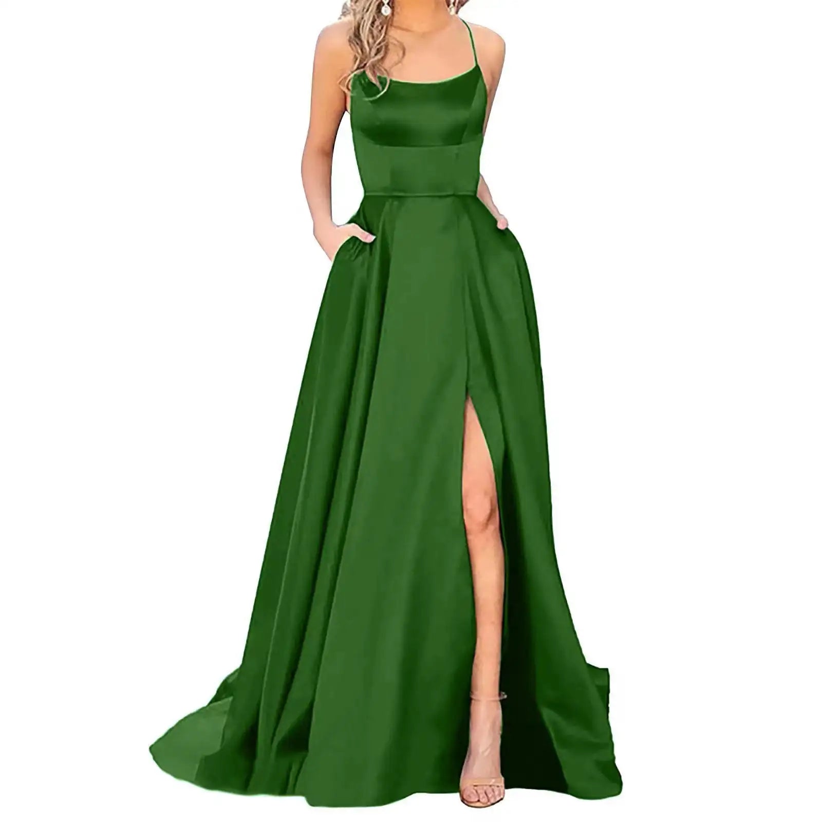 Solid Color Long Slimming And Shoulder Hollow Girlfriends Fashion Bridesmaid Party Dress - SJB-DIAMOND ELITES