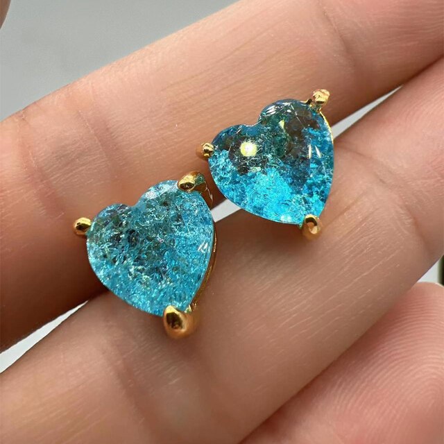 Color Stone Stud Earrings Pi-Mart