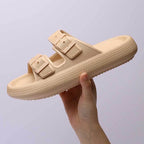 Platform Slippers Women's Summer Buckle Home Shoes Fashion Outdoor Wear Soft Bottom Sandals Pi-Mart