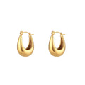 New Stainless Steel Hollow Glossy Thick U-shaped Earrings Pi-Mart