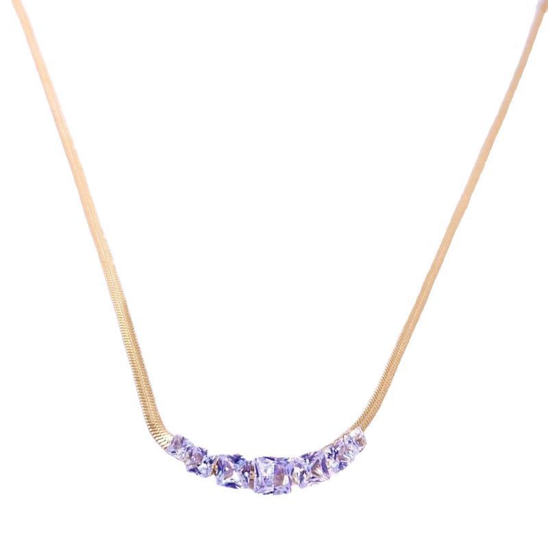Necklace Female Titanium Steel Diamond Gold Trend Pi-Mart