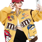 High Quality Autumn New Letter Embroidered Motorcycle Jackets Men Women Loose Versatile Hip-hop Stand Up Collar Varsity Jacket