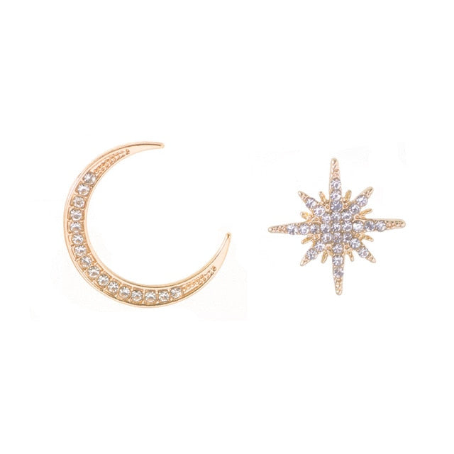 Star and Moon Drop Earrings Pi-Mart
