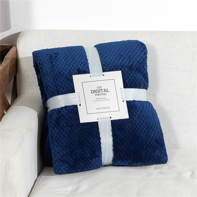 Fluffy Plaid Winter Bed Blankets by Pi Mart