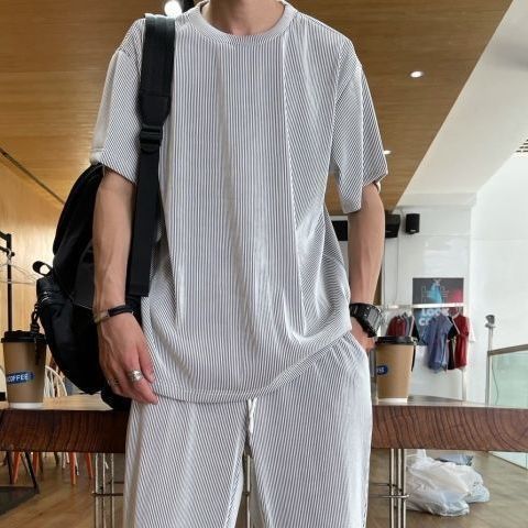 Drapey Short Sleeve Trousers Casual Two Piece Suit Lootquake LLC