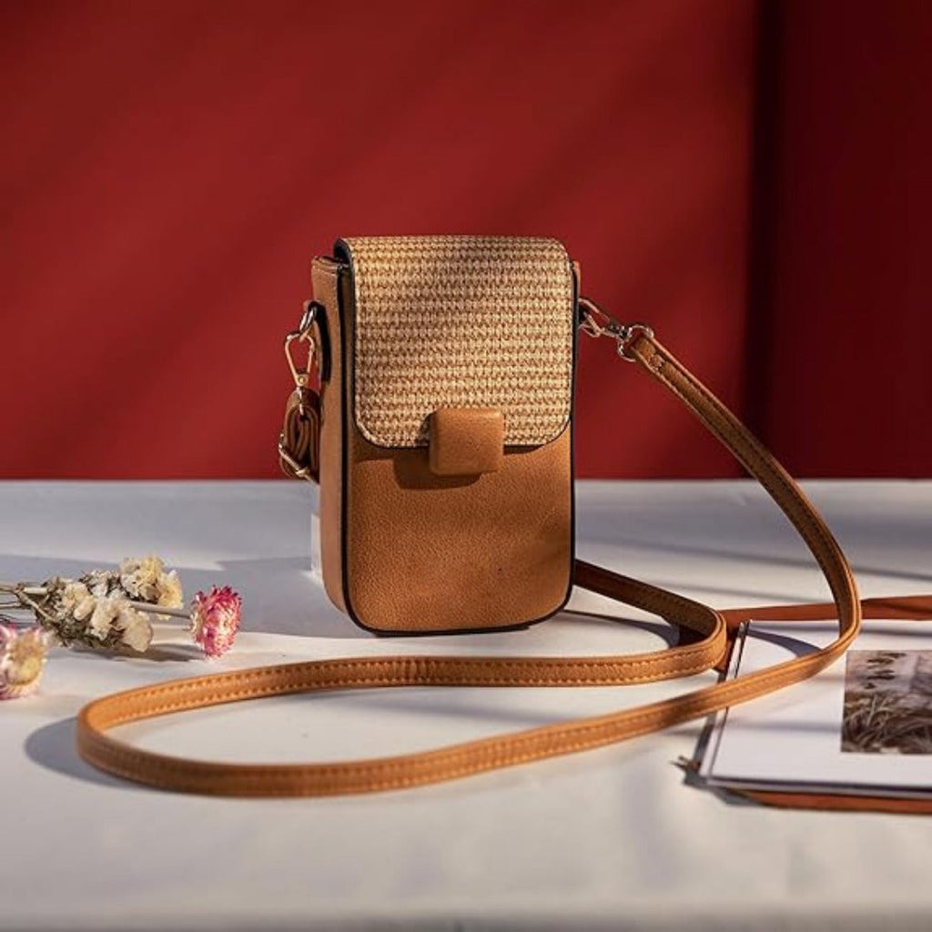 Women's Bag Casual Vertical Women's Mobile Phone Bag Straw Mini Shoulder Bag Fashion Crossbody Bag - SJB-DIAMOND ELITES
