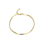 Simple Vintage Ins Folded Square Scaled Snake Bone Chain S925 Silver Plated 18k Gold Bracelet Female Pi-Mart